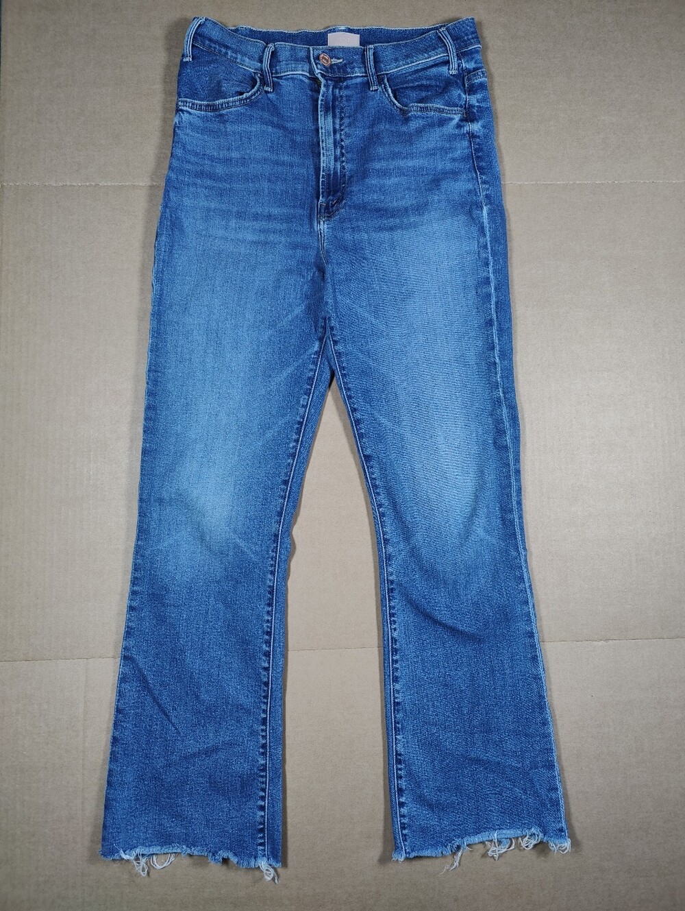 Mother The Hustler Ankle Fray Healing Jar Flared Jeans Size 29 Made In USA
